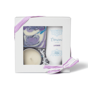 Gift box trio: soap, lotion, and candle - Amani Soaps