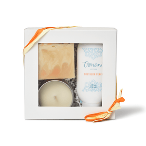 Gift box trio: soap, lotion, and candle - Amani Soaps